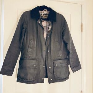 Barbour Dark Jacket with Checkered Interior